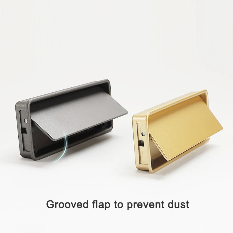 WV Скрытая Ручка дверцы черная Золотая Встраиваемая ручка из цинкового сплава