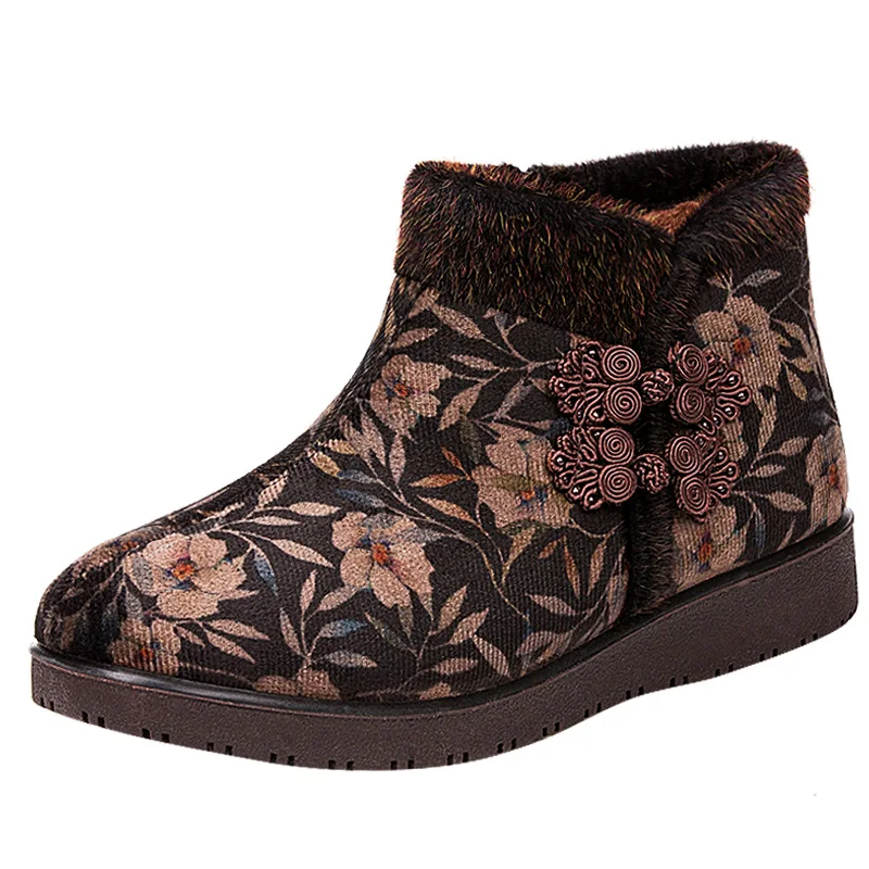 

2020 Women's Winter Boots Comfortable Warm Woman Shoes New Brand Women's Ankle Boots Designer Ladies Shoes Chunky Large Size