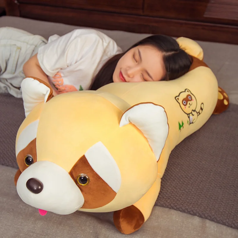 

Hot Sale Cartoon 60/80cm Kawaii Raccoon Plush Pillow Stuffed Soft Animal Dolls Nice Birthday Gift for Girls Baby Dolls