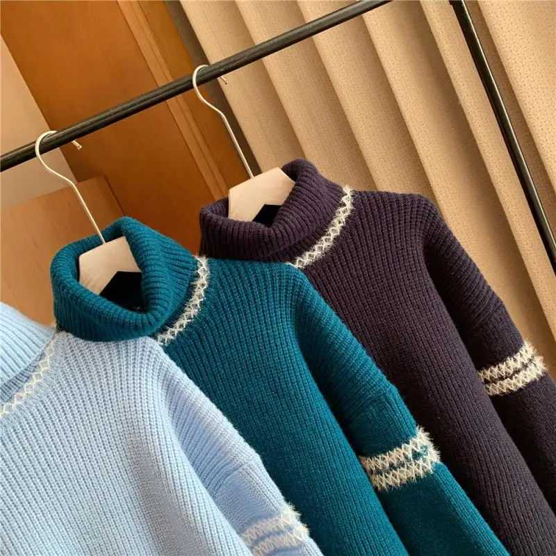

Juice Snow 2020 Autumn Winter Turtleneck Sweater Women's Pullover Loose Lazy Style Thickened Long-Sleeved Wild Sweater