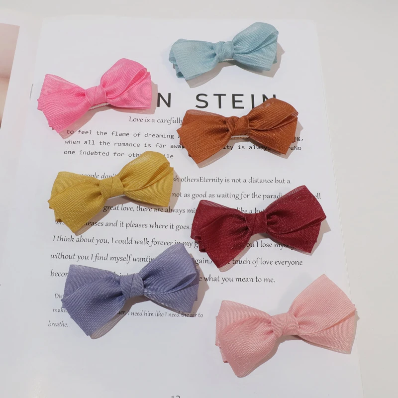 Grosgrain Bow Hairpins Bowknot Hair Clips Barrettes Fashion Princess Headwear Boutique Hair Accessories