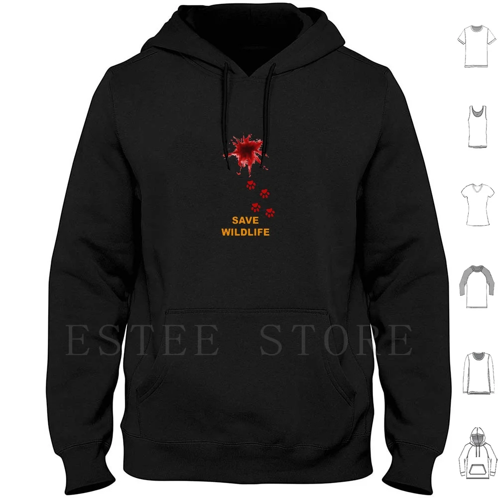

Save Wildlife Hoodies Long Sleeve Abstract Nature Pattern Wild Shape Modern Natural Scroll