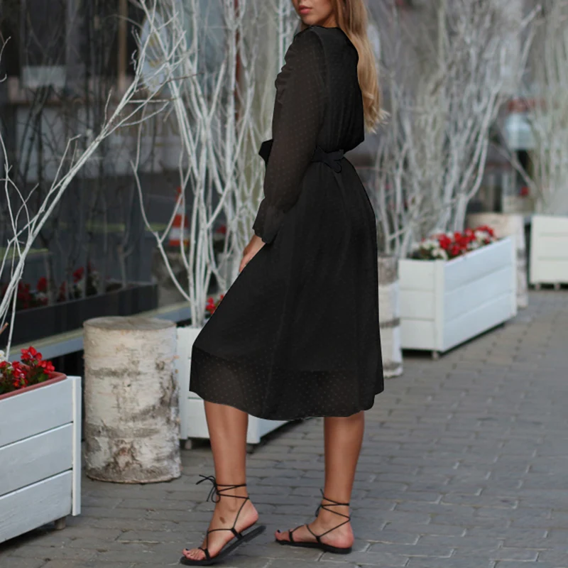 Летнее женское платье в горошек Vestidos VONDA, винтажное повседневное свободное богемное пляжное платье, офисный женский сарафан размера плюс