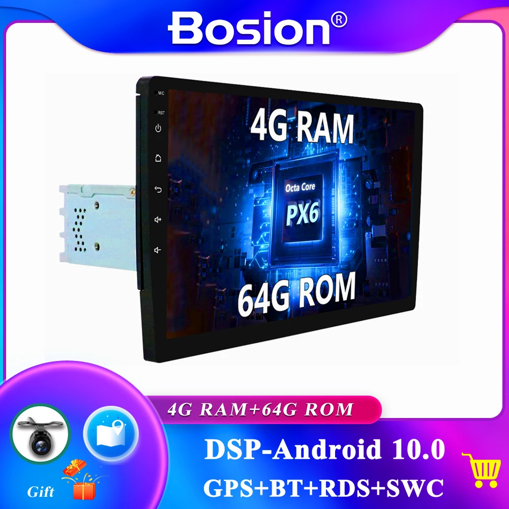 $175.38 4G RAM car multimedia player 1din/2din android 10.0 car radio for universal car gps navigation BT FM AM RDS wifi carplay swc dsp
