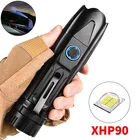 Светодиодный фонарик XHP90 с телескопическим зумом и USB-зарядкой, тактические охотничьи водонепроницаемые фонарики 26650 с нижним наконечником
