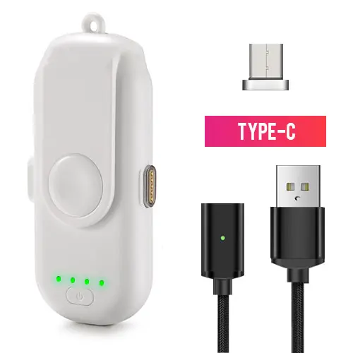 For Type C White TOPZERO Портативный 4 Мини power Bank Магнитная Быстрая зарядка для iPhone samsung Micro type C Мобильный телефон power bank зарядное устройство - Цвет: For Type C White