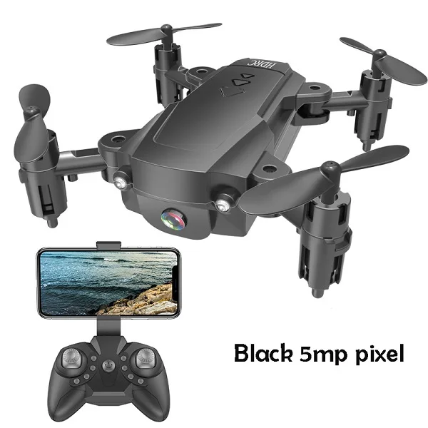 Дешевый складной мини-Дрон 4K HD широкоугольная камера антенна Wi-Fi fpv Квадрокоптер высота удерживает длительный срок службы батареи RC вертолет игрушки - Цвет: 5mp black