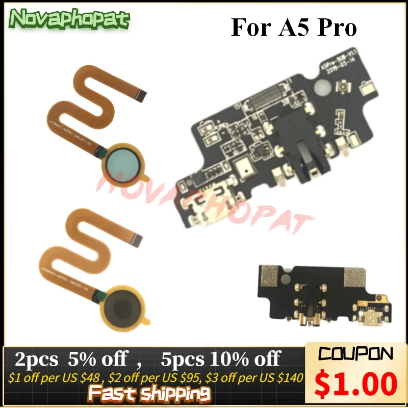 

For UMIDIGI A5 Pro USB Dock Charging Port Charger Audio Jack Fingerprint Button Sensor Flex Cable Microphone MIC Board