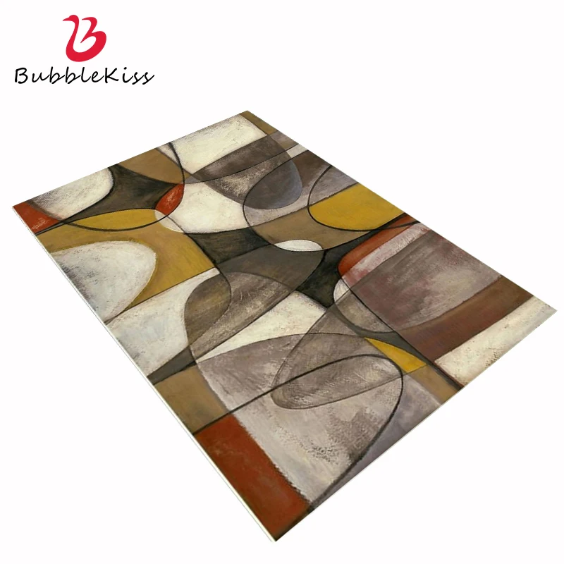 Абстрактный ковер Bubble Kiss для гостиной нордический коричневый желтый