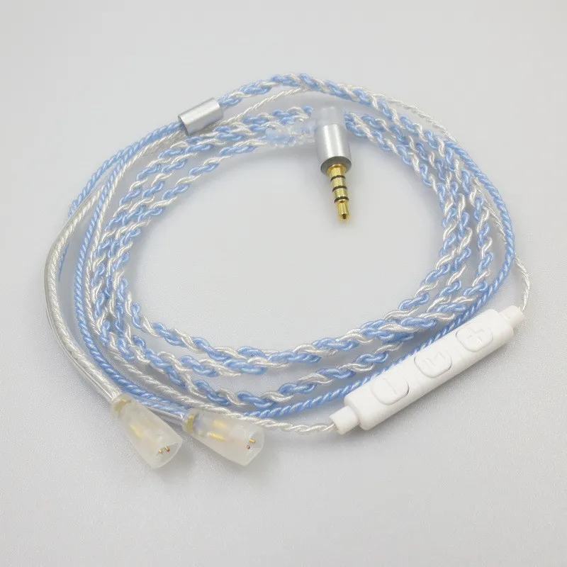 Запасной аудиокабель для наушников Sennheiser ie8 ie80 ie80s синий с регулятором громкости