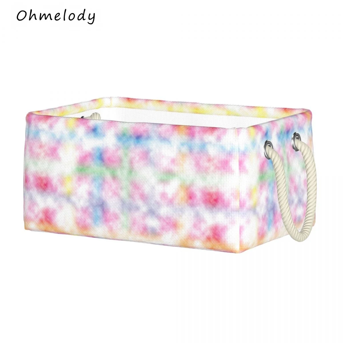

Tie-dye Floral Pattern Women's Comestic Organizer Baskets Storage Bin Shelf Basket Linen Fabric Toy Box Bedroom Organizer Bags