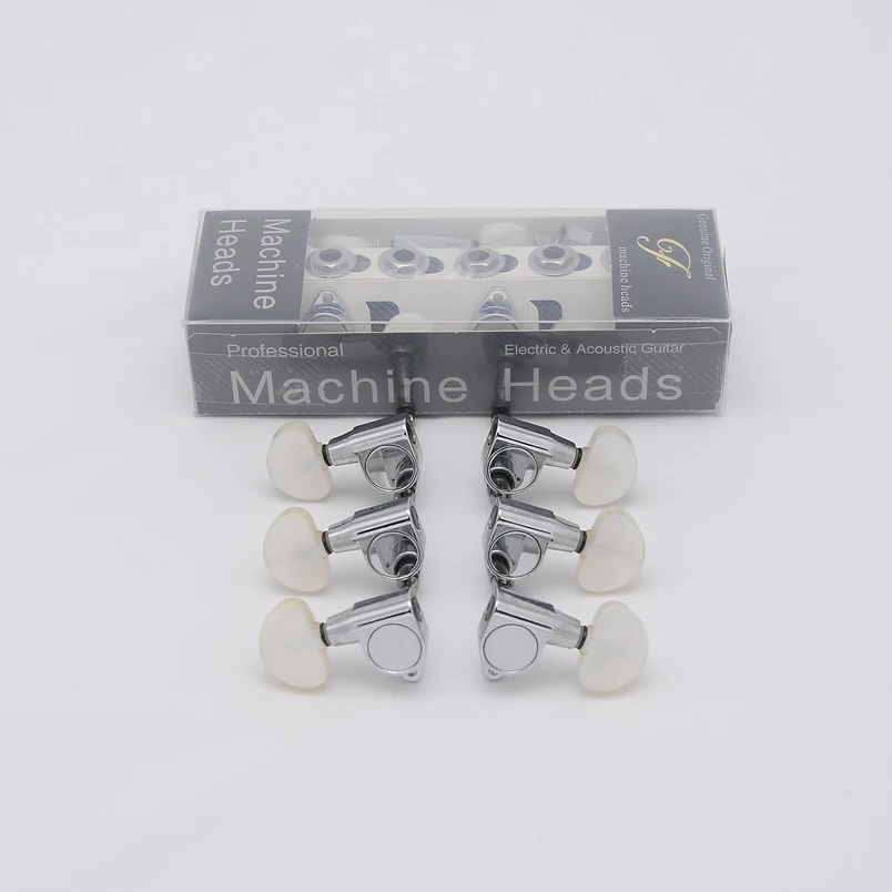 

1 Set Guitar Machine Heads Tuners Chrome Made In Taiwan