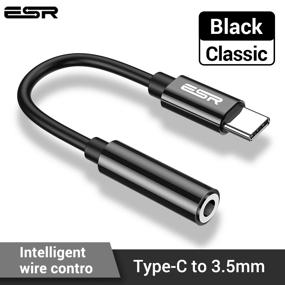 Адаптер для наушников ESR Type-C-3 5 мм AUX Huawei mate 20 P30 pro Xiaomi Mi 8 9 SE Type C-3 Jack аудиокабель |