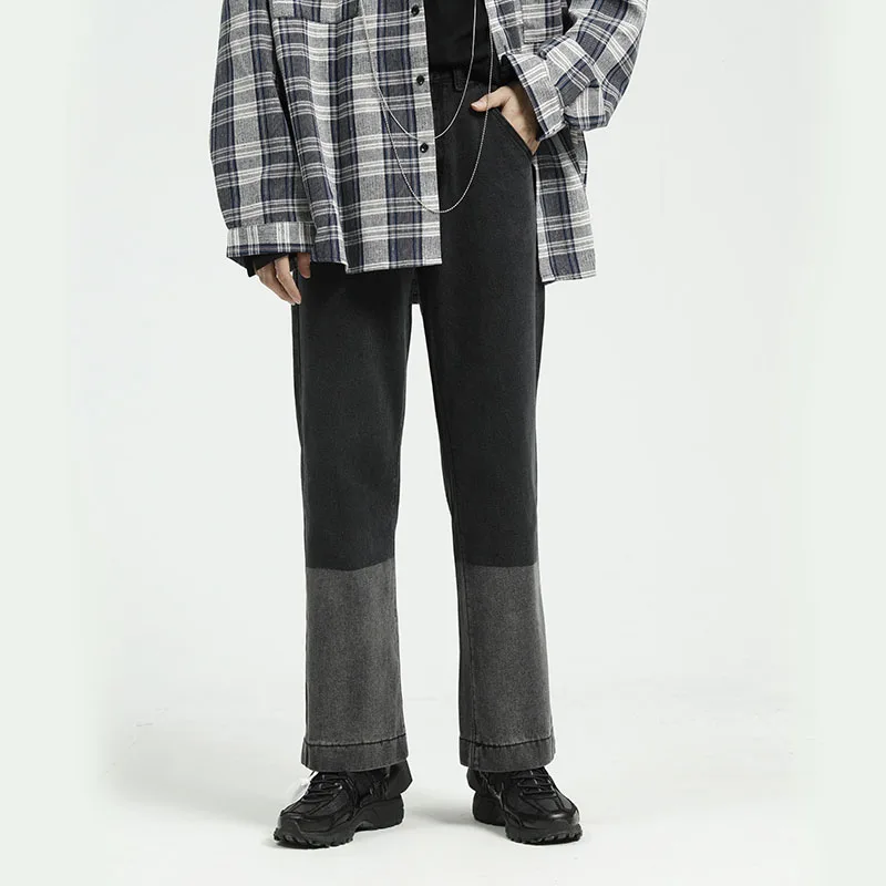 Джинсы мужские прямые в стиле хип хоп винтажные повседневные брюки из денима с