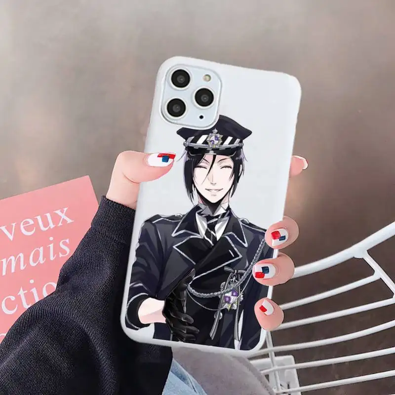 

anime Black Butler Phone Case White Color for iPhone 6 7 8 11 12 s mini pro X XS XR MAX Plus