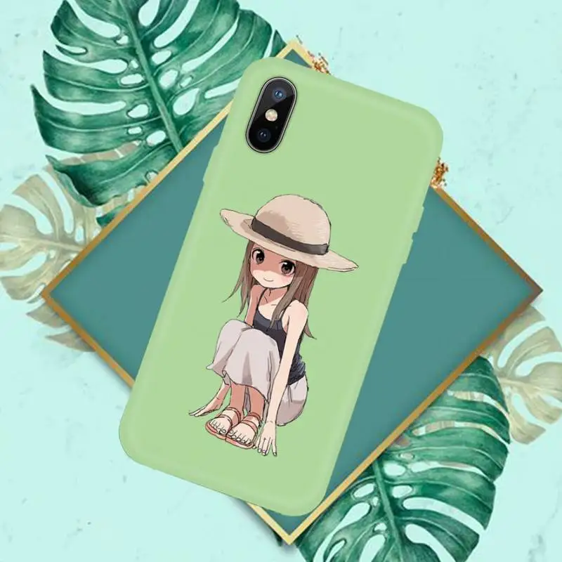 

Anime Teasing Master Takagi-san Phone Case Candy Color for iPhone 11 12 mini pro XS MAX 8 7 6 6S Plus X SE 2020 XR