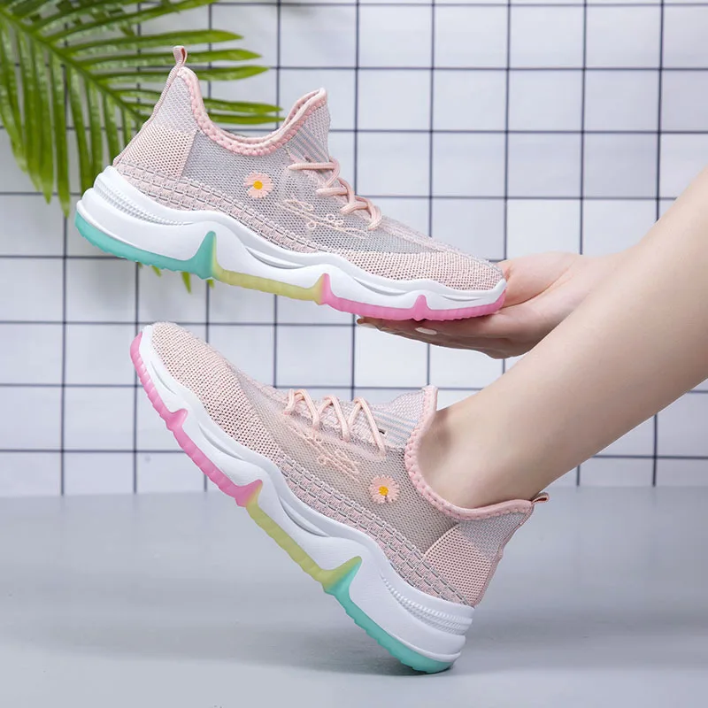 Women Casual Shoes Fashion Breathable Walking Mesh Flat Sneakers 2020 Gym Vulcanized Tenis Feminino | Обувь