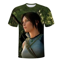 the latest 2021 tomb raider 3d printing fashion trend men and women comfortable soft clothes o neck top t shirt