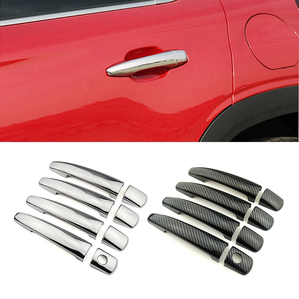 

Для Peugeot 308 MK1 407 2004-2011 углеродное волокно, цвет, модификация, хромированная крышка дверной ручки, украшение, отделка, защитная наклейка