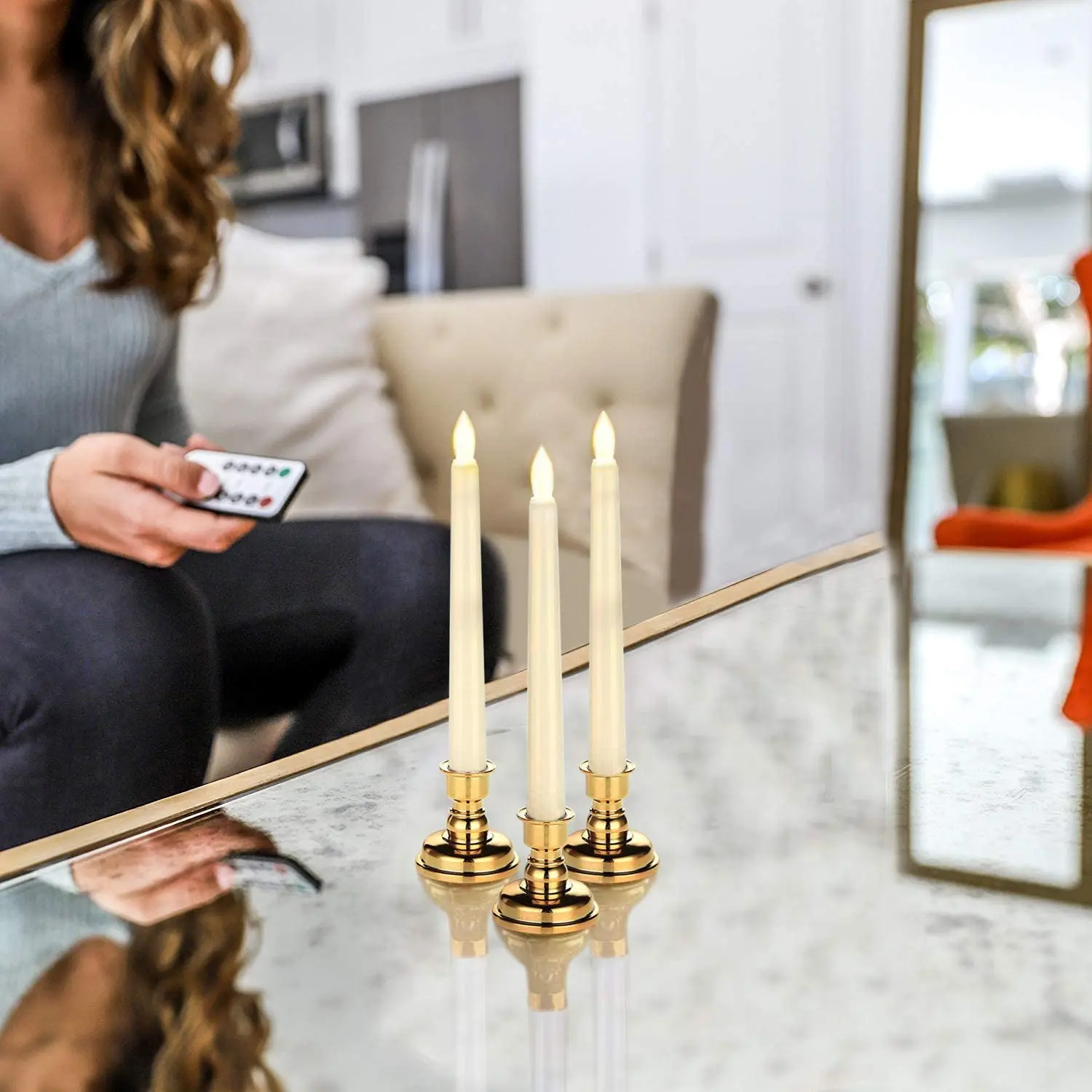 Светодиодный окна Свеча светильник s Батарея работает беспламенные Свечи с базы