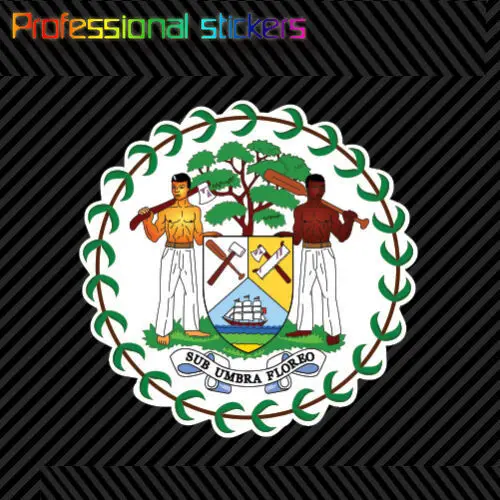 

Belizean Coat of Arms Sticker Decal Self Adhesive Vinyl Belize Flag BLZ BZ Stickers for Cars, Bicycles, Laptops, Motos