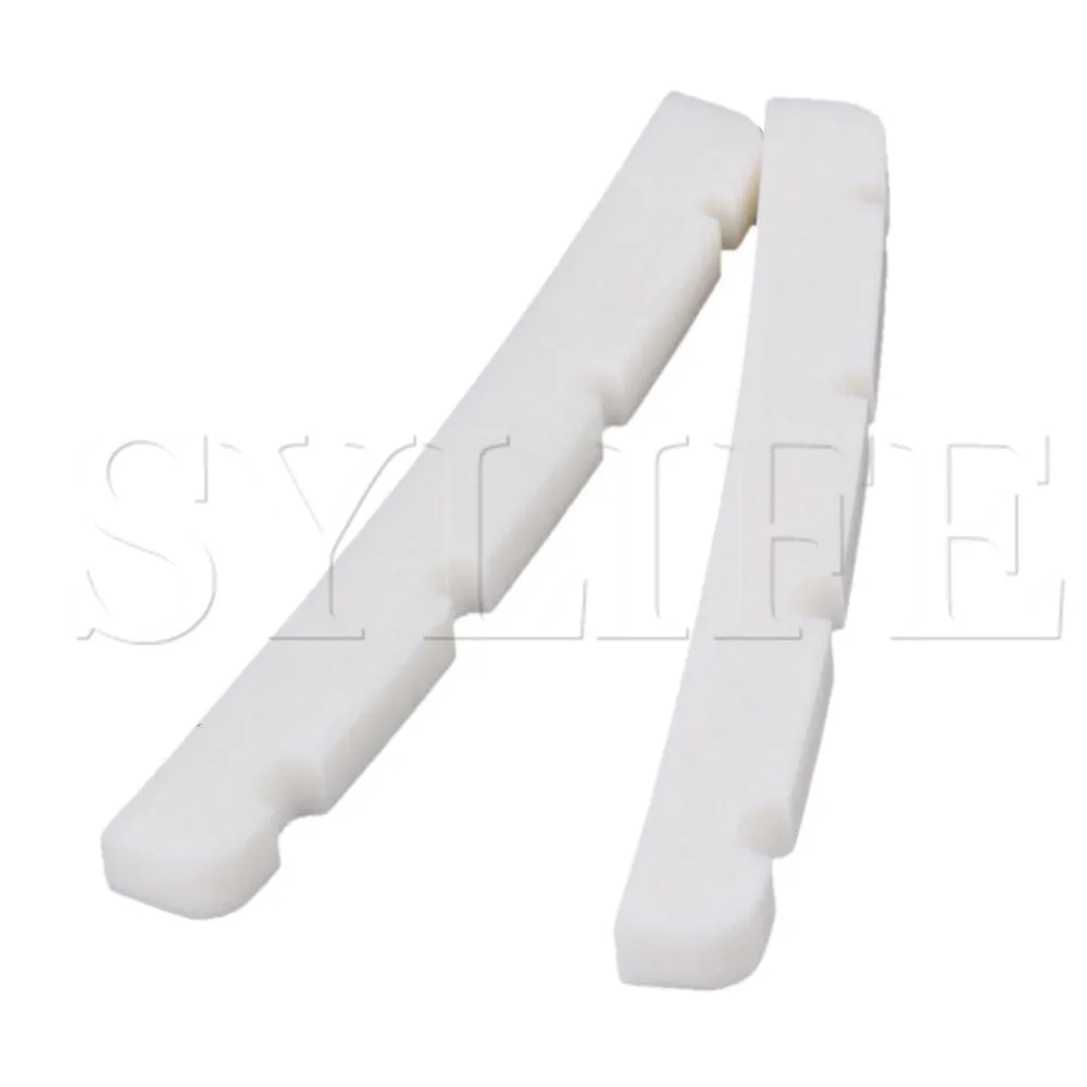 2 stücke 4 string echt knochen elektrische bass muttern mit schlitz gitarre knochen mutter weiß free global shipping