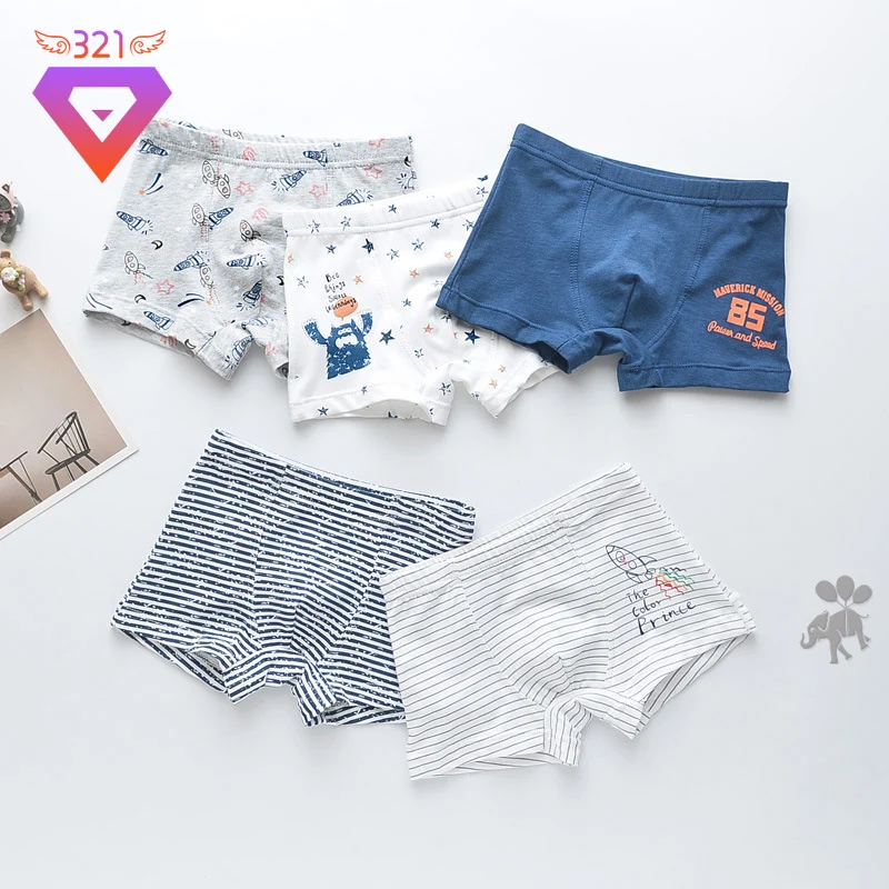 5 шт./партия нижнее белье для маленьких мальчиков с рисунком ракета детские трусы
