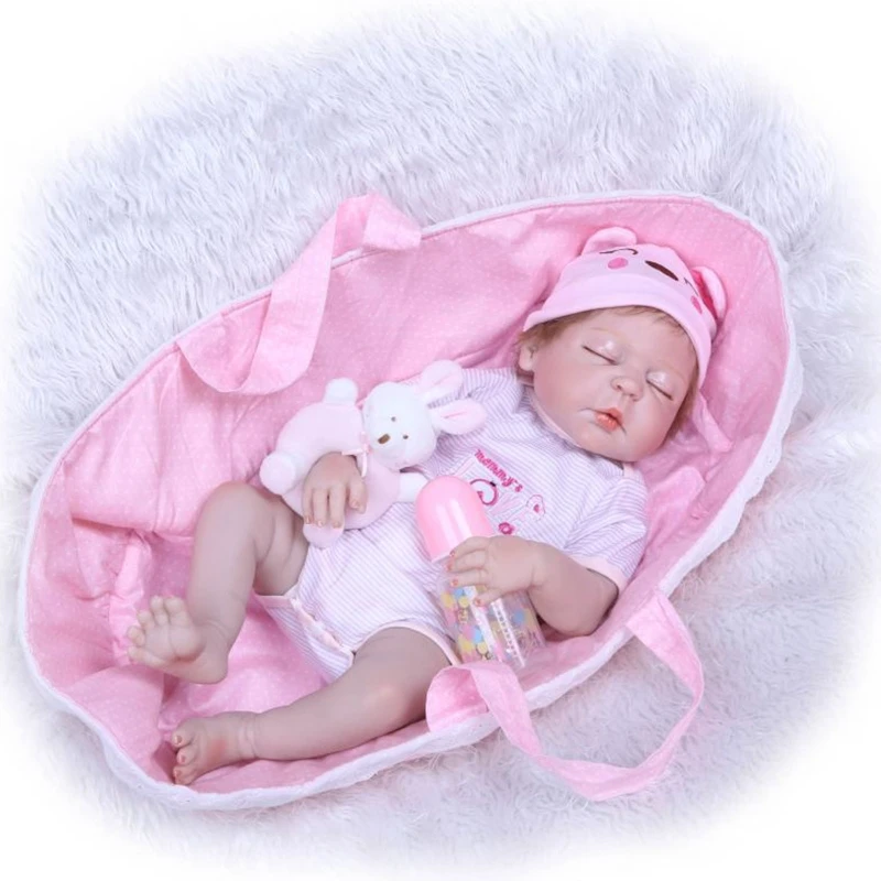 

22 inch 56cm Lovely Reborn Baby Girl Dolls Toddler Realistic Looking Lifelike Silicone Doll Newborn Toy Gift