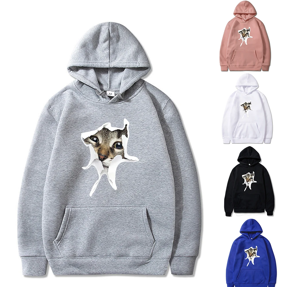 

Men and Women Hoodie Sweatshirts Cat Printing Sweatshirt Streetwear Hip Hop Harajuku Mens Hoodies Pullover Fashion Clothing Top