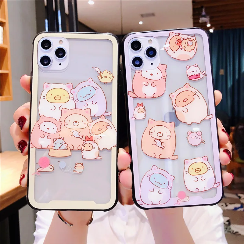 Японский мультфильм Sumikko Gurashi закаленное стекло задняя крышка чехол для телефона