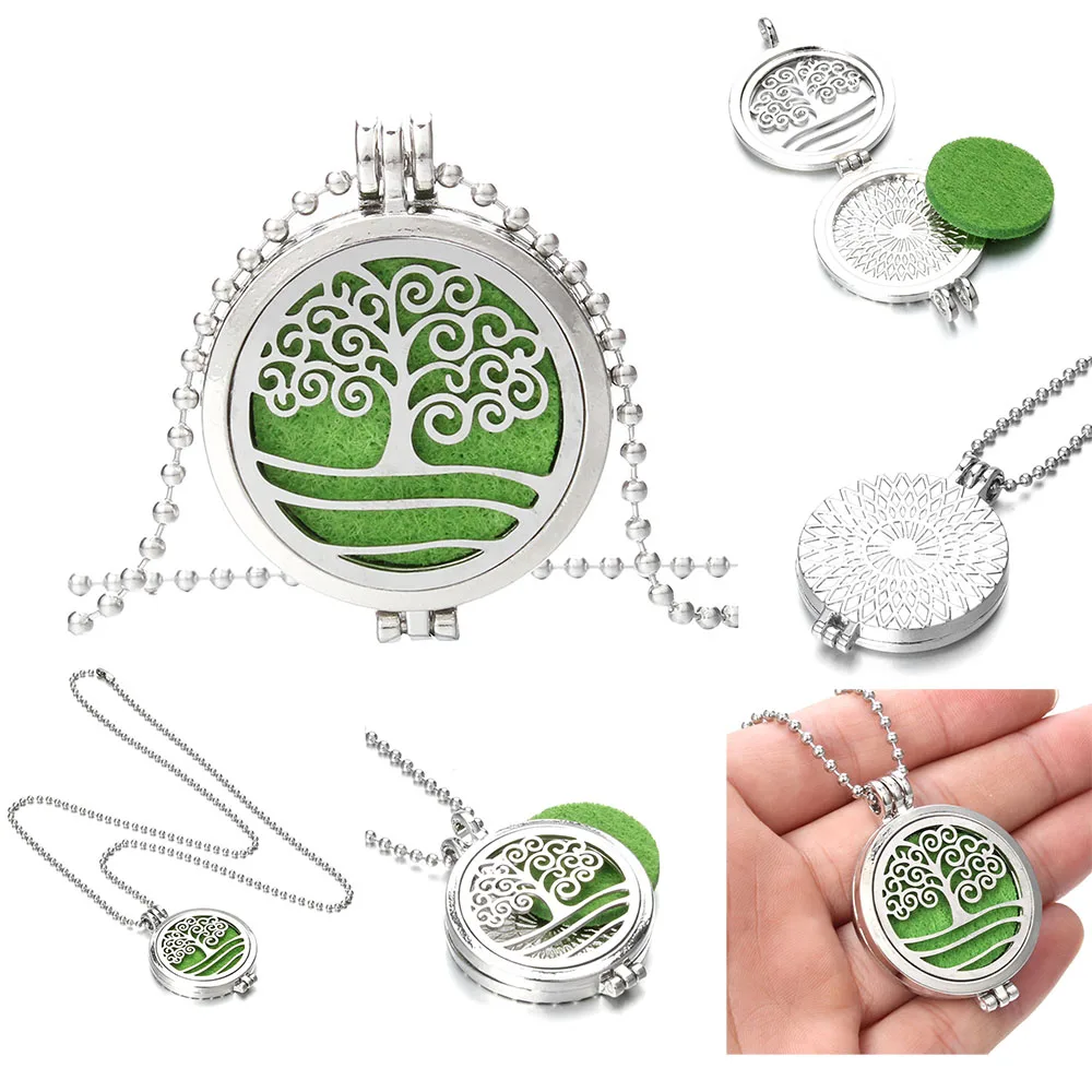 10pcs/lot Wholesale New Aromatherapy Jewelry Tree of Life Aroma Necklace Essential Oils Diffuser Pendant Locket Gift | Украшения и