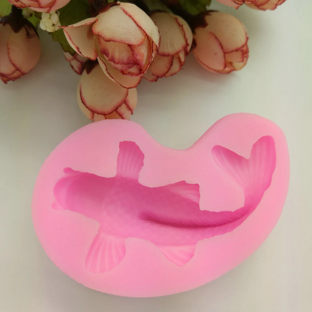 3D рыбы Форма DIY силиконовая форма для выпечки прессформы Карп Fondant (сахарная)