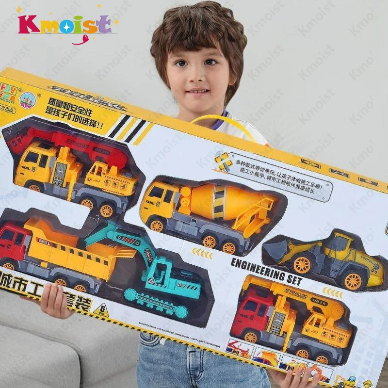 

3/4 Pcs Model Car Baby Kids Toy Inertia Cars Engineering Excavator Bulldozer Dump Tractor Truck Vehicle Education Toys for Boys