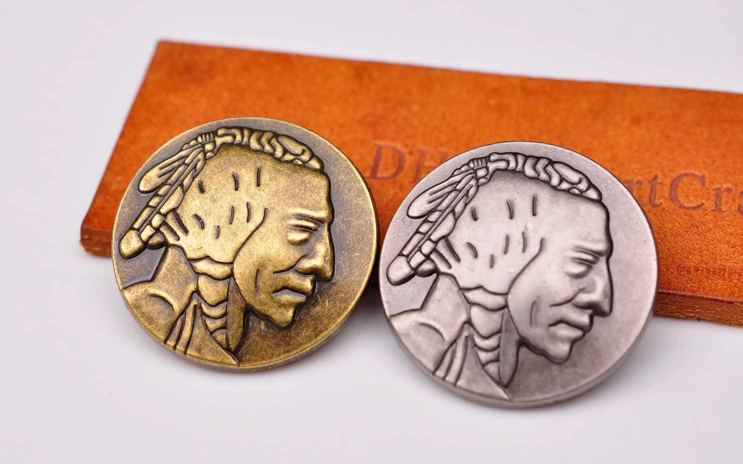 10X 30*30mm Antique Brass/Silver Western Half Dallor Nickle Indian Head Coin Concho For Saddles Headstall Bridle Leathercraft | Багаж и