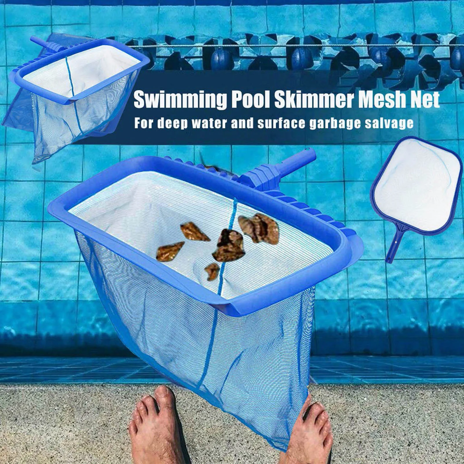 

Professional Leaf Rake Mesh Frame Net Skimmer Cleaner Swimming Pool Spa Tool New