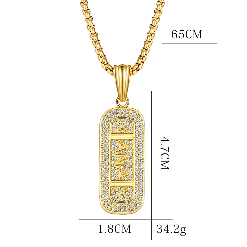 

Nightclub Hip Hop Disco Trend Shine High Quality Gold Silver Color Bling Cubic Zircon Men's Hip hop Necklace Jewelry Gift