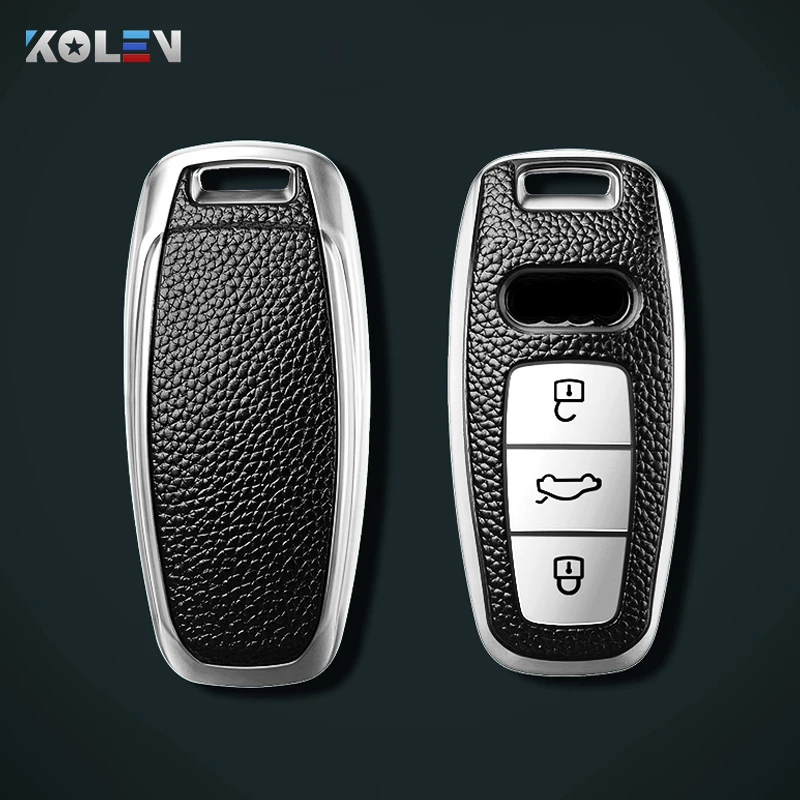 

Кожаный + ТПУ чехол для автомобильного ключа с дистанционным управлением чехол для Audi Q8 C8 A6 A7 A8 2018 2019 смарт-ключ защитный держатель оболочка брелок автомобильные аксессуары
