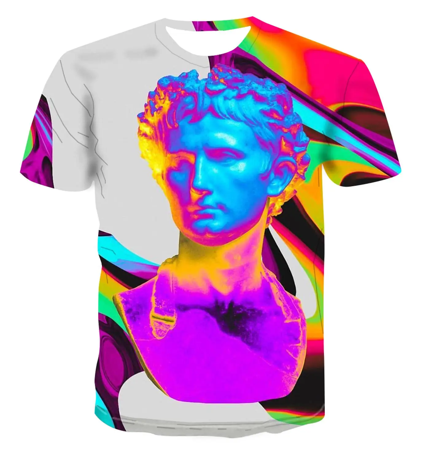 2020 Новая цветная скульптурная картина футболка/3D футболка с коротким рукавом