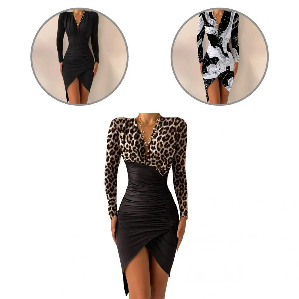 

Popular Above Knee Length Mid Waist Dress Bodycon Dress Temperament Sheath