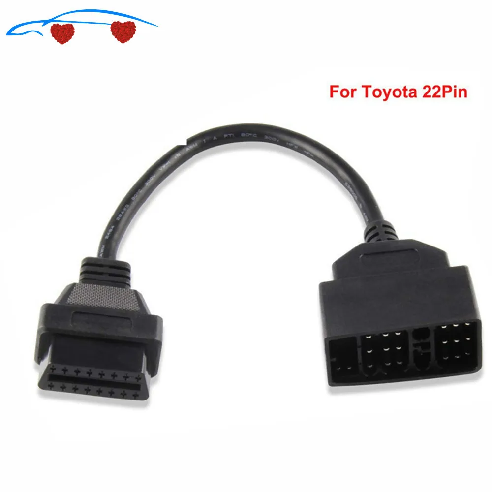Топ OBD2 кабель адаптер для T-yota 22Pin до 16Pin OBD OBD2 диагностический разъем от 22 Pin до 16 Pin для фотокабеля 22PIN ODBII