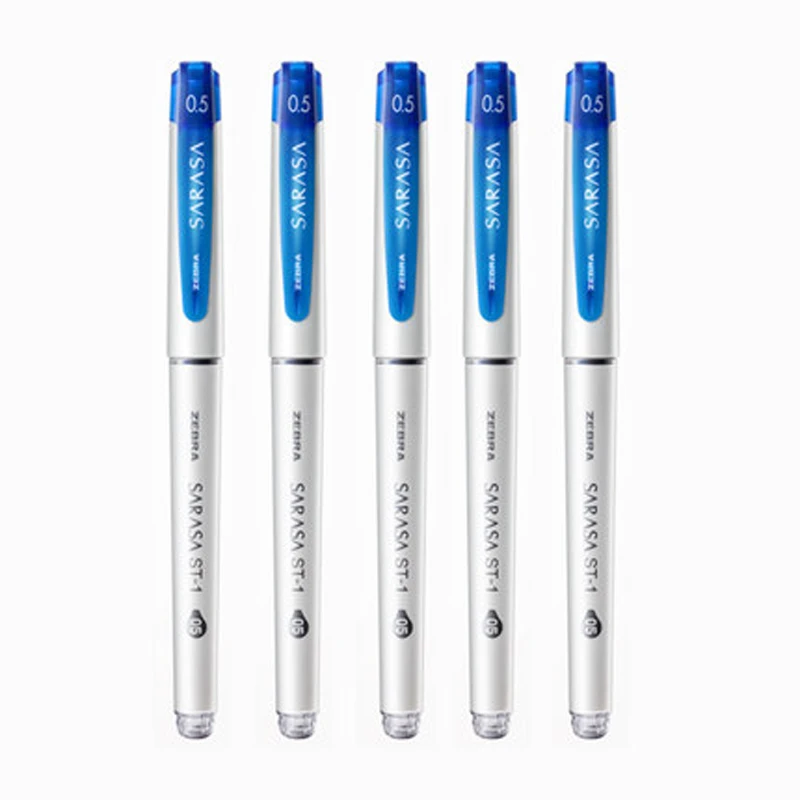 5pcs blue Зебра 5/10 шт. ручка с чернилами стандартных цветов JJZ58 SARASA 0,5 мм Большой Ёмкость студент экспертизы подпись в офисе ручка красный, синий и черный - Цвет: 5pcs blue