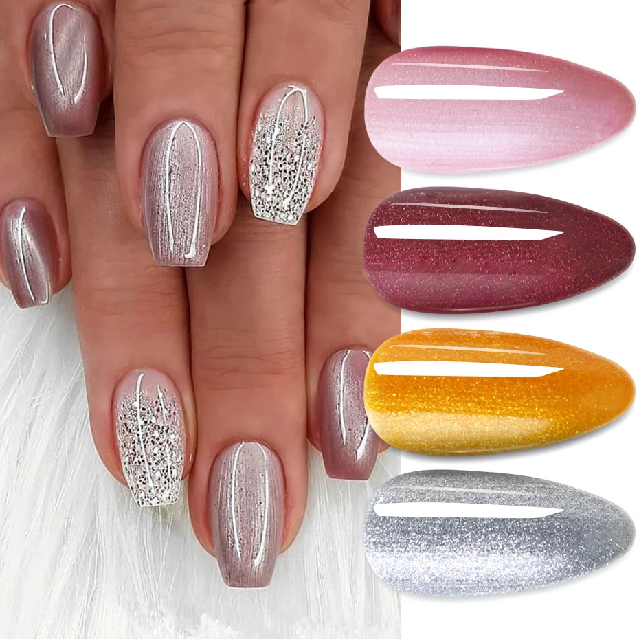 7 мл блестящий гель для ногтей голографический лак Блестящий Золотой