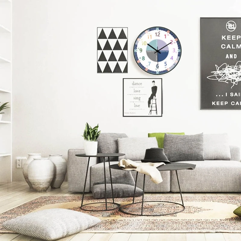 

C5AF Children Kid's Wall Clock with Silent Movement Home Classroom Educational Tool