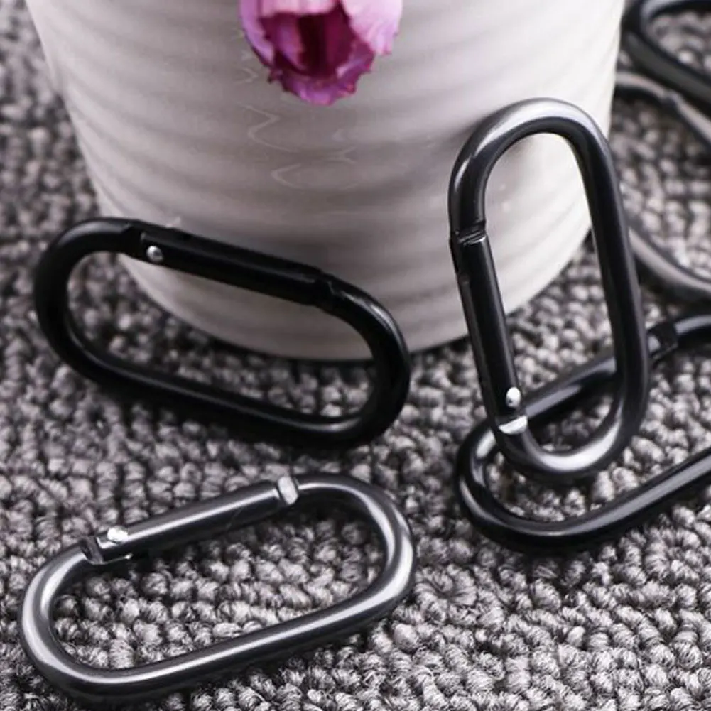 

5pc/10pc/20pcs Carabiner Clips Black Oval Hanging Buckle Carabiner Hanging Buckle Small Carabiners For Water Bottle And Harness