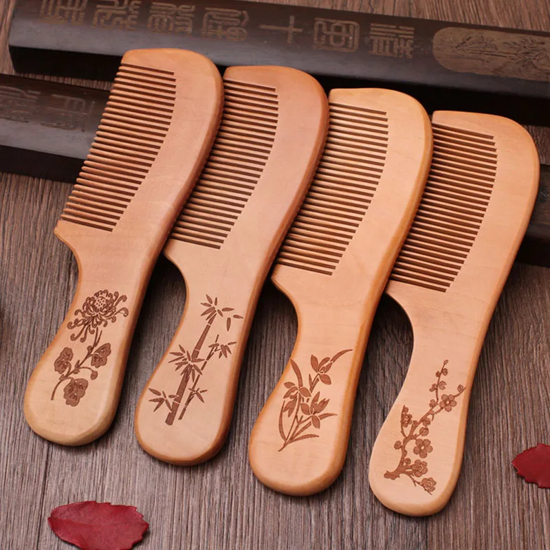 Натуральная персиковая расческа от производителя прямая большая