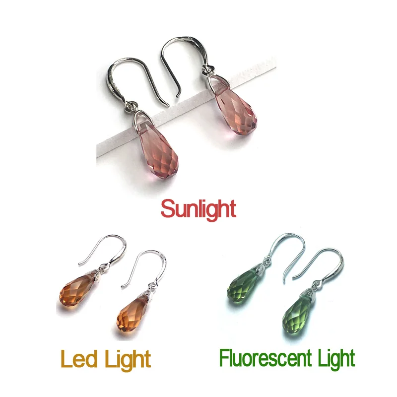 Женские серьги-гвоздики из серебра 925 пробы с зултанитом | Украшения и аксессуары