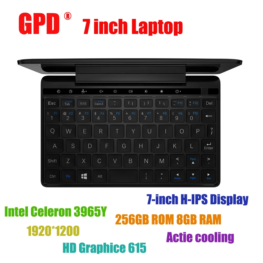 GPD Pocket 2 Pocket2 Мини ПК 8 Гб 256 ГБ 7 дюймов сенсорный экран мини ПК карманный ноутбук Intel Celeron 3965Y Windows 10