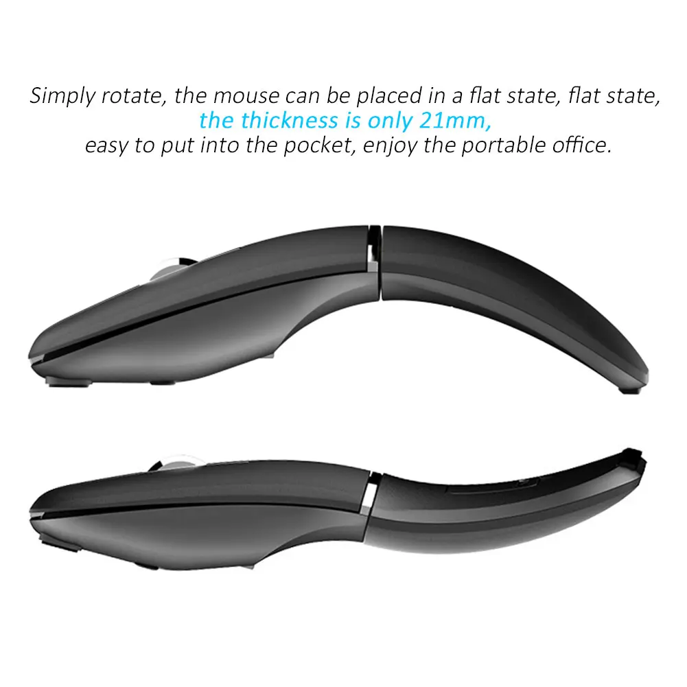

Foldable Arc Ultra Thin Ergonomic Bluetooth 2.4GHz Wireless Mouse Optical Home Office Silent Click Portable Rechargeable