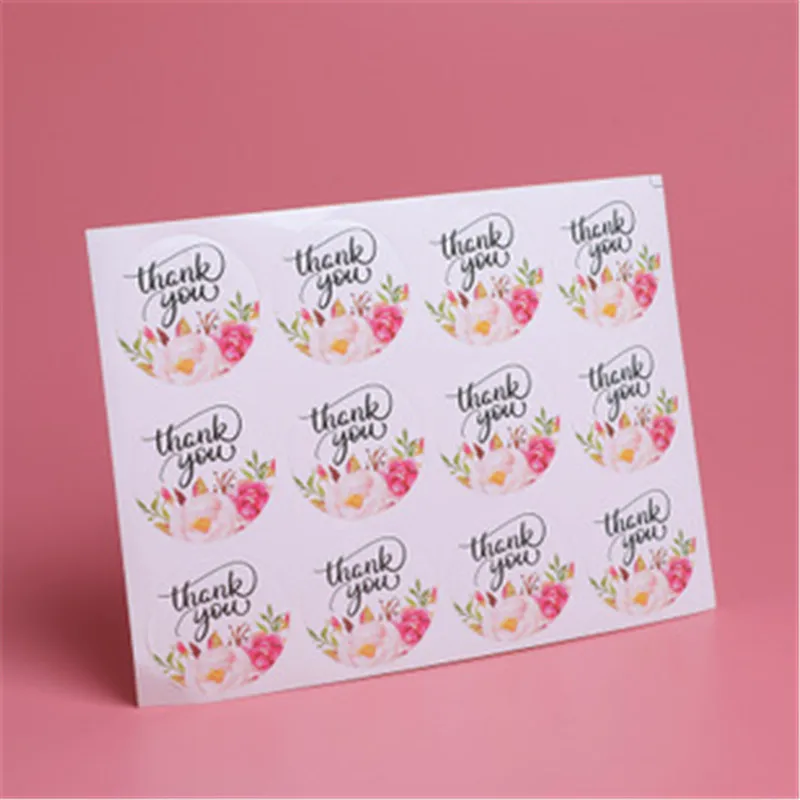12 шт &quotспасибо&quot Сердце круглая крафт бумажная наклейка печать для изделий