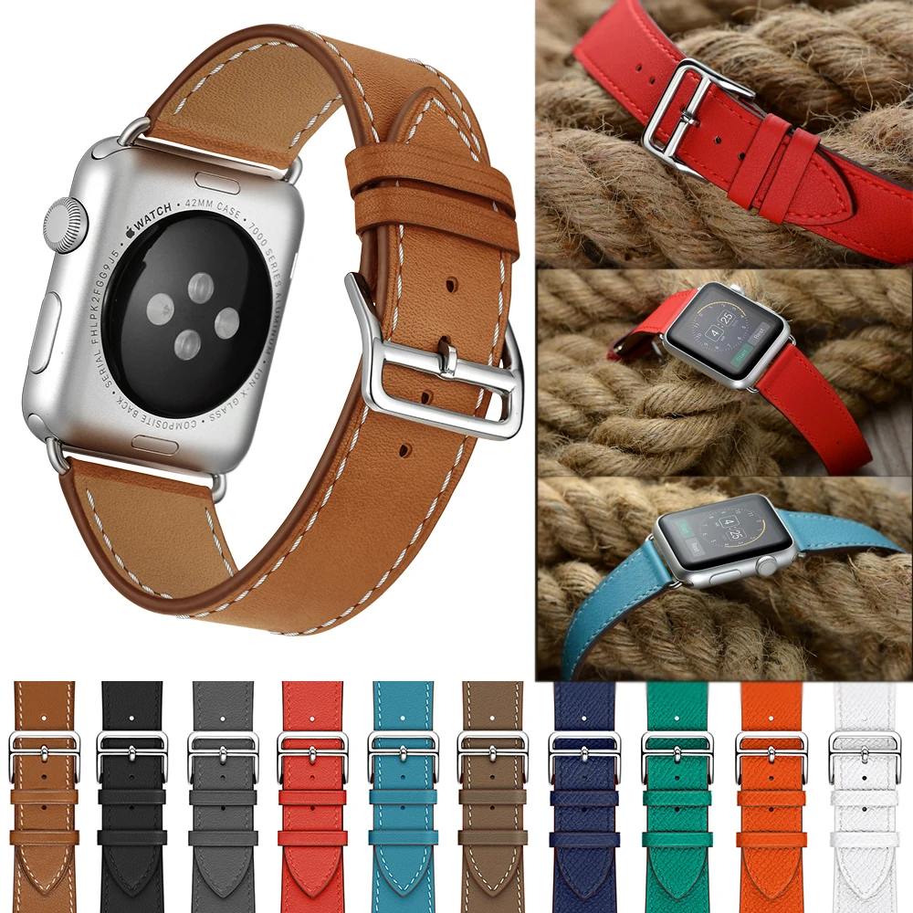 Ремешок из натуральной кожи для Apple Watch Band Iwatch 38 мм/42 мм кожаный браслет без бирок 17
